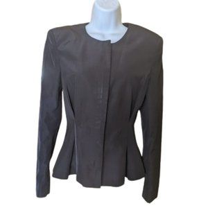 Black Sateem Peplum Jacket Blazer Size 8